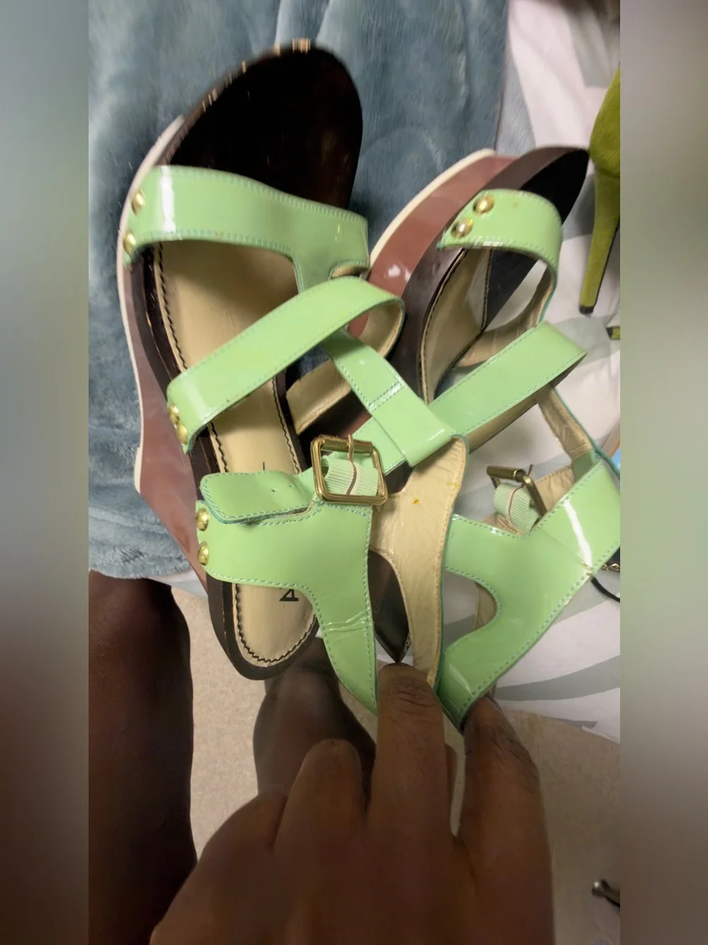ABS Allen Schwartz Mint Green Platform Sandals